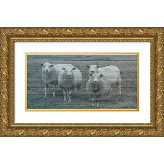 Phillip, Jamie 14x9 Gold Ornate Wood Framed with Double Matting Museum Art Print Titled - Sheepish 1