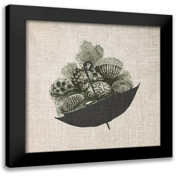 Phillip, Jamie 15x15 Black Modern Framed Museum Art Print Titled - Coastal Umbrella