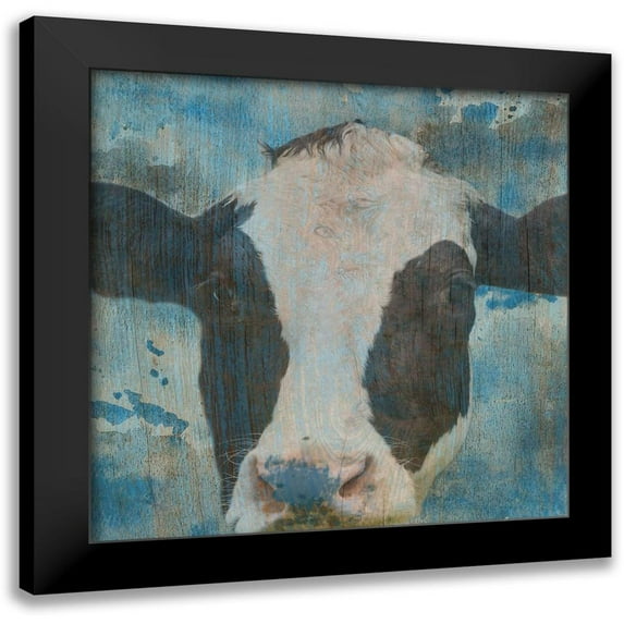 Phillip, Jamie 15x15 Black Modern Framed Museum Art Print Titled - Cow On The Farm
