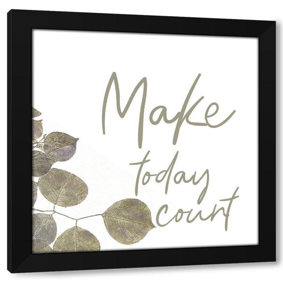 Jamie Phillip 15x15 Black Modern Wood Framed Wall Art Titled - Today