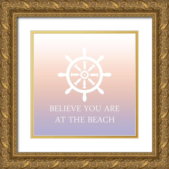 Phillip, Jamie 15x15 Gold Ornate Wood Framed with Double Matting Museum Art Print Titled - At The Beach