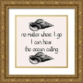 thumbnail image 1 of Phillip, Jamie 15x15 Gold Ornate Wood Framed with Double Matting Museum Art Print Titled - Black Ink Coastal, 1 of 4