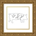thumbnail image 1 of Phillip, Jamie 15x15 Gold Ornate Wood Framed with Double Matting Museum Art Print Titled - Pig, 1 of 4