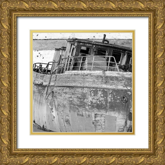 Phillip, Jamie 15x15 Gold Ornate Wood Framed with Double Matting Museum Art Print Titled - Ship Wreck