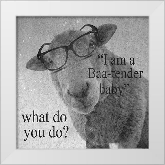 Phillip, Jamie 15x15 White Modern Wood Framed Museum Art Print Titled - Baa-Tender