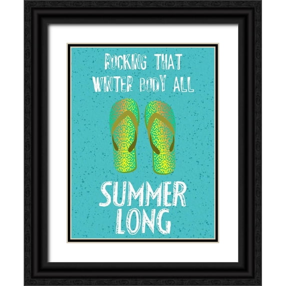 Phillip, Jamie 15x18 Black Ornate Wood Framed with Double Matting Museum Art Print Titled - Flipflops 2