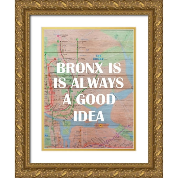 Phillip, Jamie 15x18 Gold Ornate Wood Framed with Double Matting Museum Art Print Titled - Bronx Train