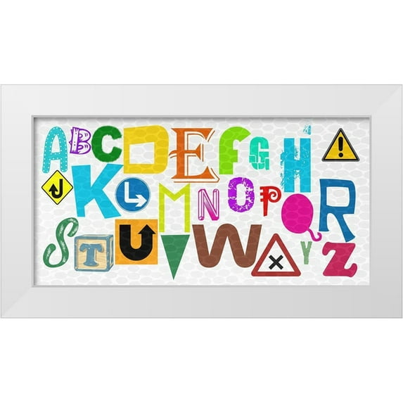 Phillip, Jamie 18x11 White Modern Wood Framed Museum Art Print Titled - Alphabet