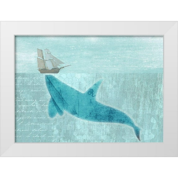 Phillip, Jamie 18x14 White Modern Wood Framed Museum Art Print Titled - Giant Whale