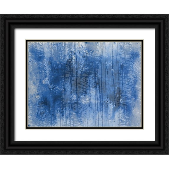Phillip, Jamie 18x15 Black Ornate Wood Framed with Double Matting Museum Art Print Titled - Abstract Blue