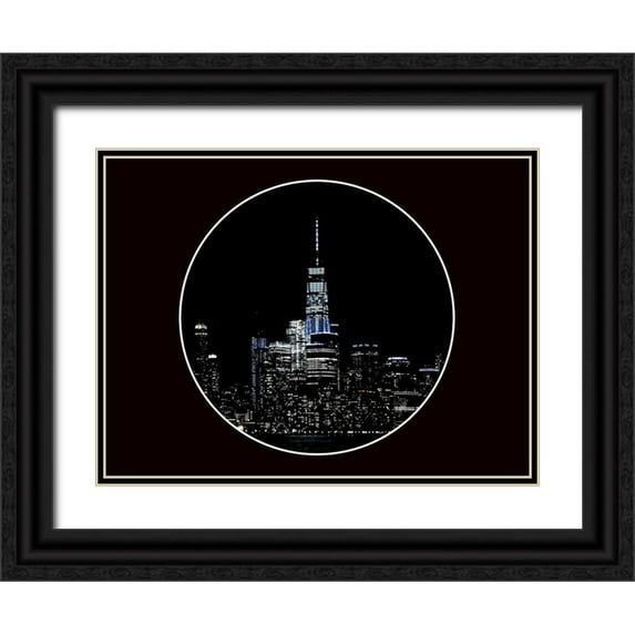 Phillip, Jamie 18x15 Black Ornate Wood Framed with Double Matting Museum Art Print Titled - Dark New York 2