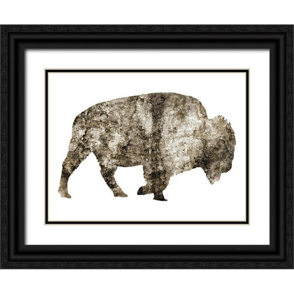 Phillip, Jamie 18x15 Black Ornate Wood Framed with Double Matting Museum Art Print Titled - Rustic Bison 8