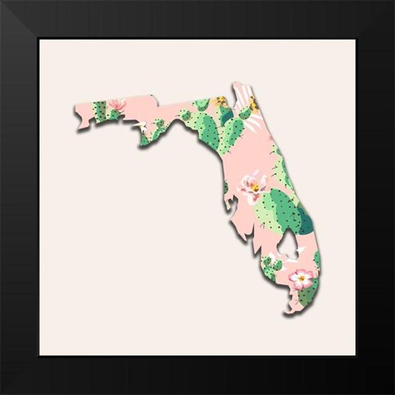 Phillip, Jamie 20x20 Black Modern Framed Museum Art Print Titled - Florida Map