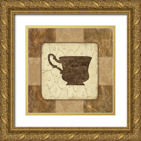 Phillip, Jamie 20x20 Gold Ornate Wood Framed with Double Matting Museum Art Print Titled - Wake Up To The Cup