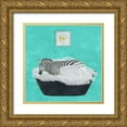 thumbnail image 1 of Phillip, Jamie 20x20 Gold Ornate Wood Framed with Double Matting Museum Art Print Titled - Zebra Bath, 1 of 4