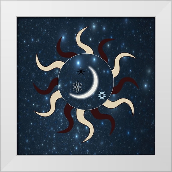 Phillip, Jamie 20x20 White Modern Wood Framed Museum Art Print Titled - Moon and Sun