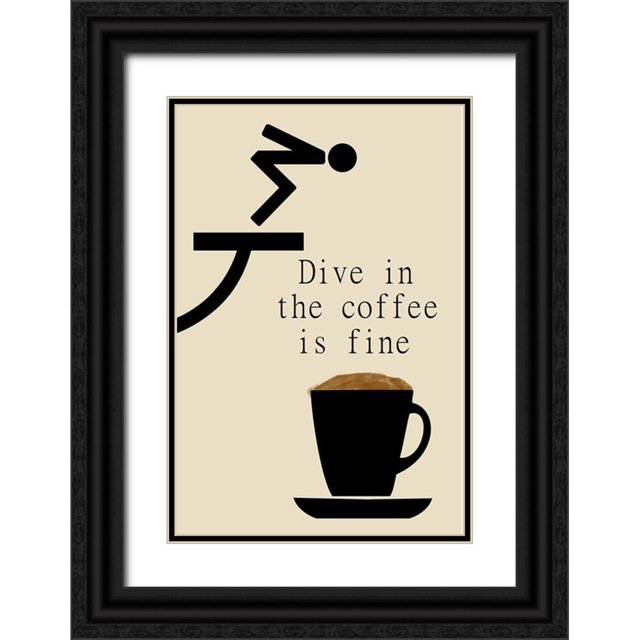 Phillip, Jamie 23x32 Black Ornate Wood Framed with Double Matting Museum Art Print Titled - Coffee Jump