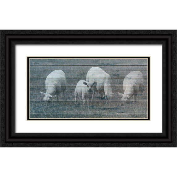 Phillip, Jamie 24x14 Black Ornate Wood Framed with Double Matting Museum Art Print Titled - Sheepish 2