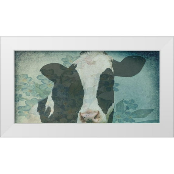Phillip, Jamie 24x14 White Modern Wood Framed Museum Art Print Titled - Cow On The Farm 1