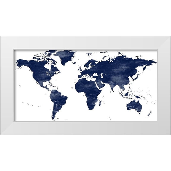 Phillip, Jamie 24x14 White Modern Wood Framed Museum Art Print Titled - Navy Map