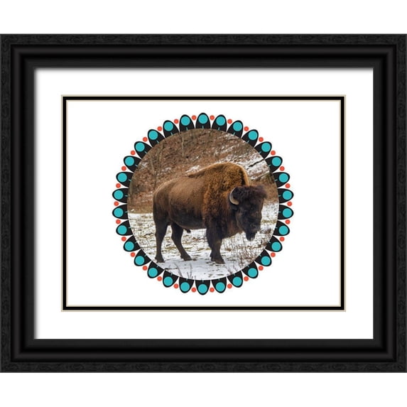 Phillip, Jamie 24x19 Black Ornate Wood Framed with Double Matting Museum Art Print Titled - Buffalo Love 2