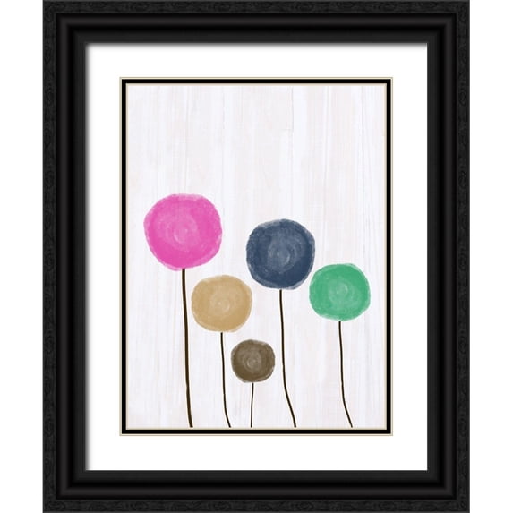 Phillip, Jamie 25x32 Black Ornate Wood Framed with Double Matting Museum Art Print Titled - Painted Flowers