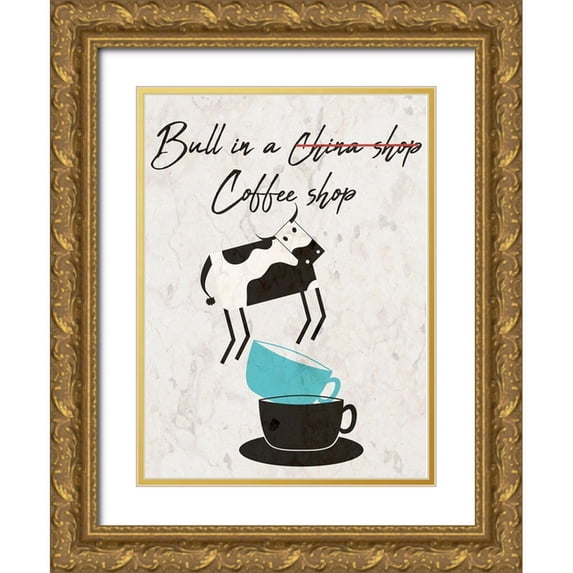 Phillip, Jamie 25x32 Gold Ornate Wood Framed with Double Matting Museum Art Print Titled - Coffee Shop