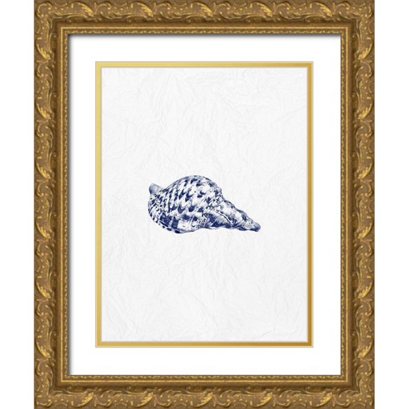 Phillip, Jamie 25x32 Gold Ornate Wood Framed with Double Matting Museum Art Print Titled - Indigo Shell 1