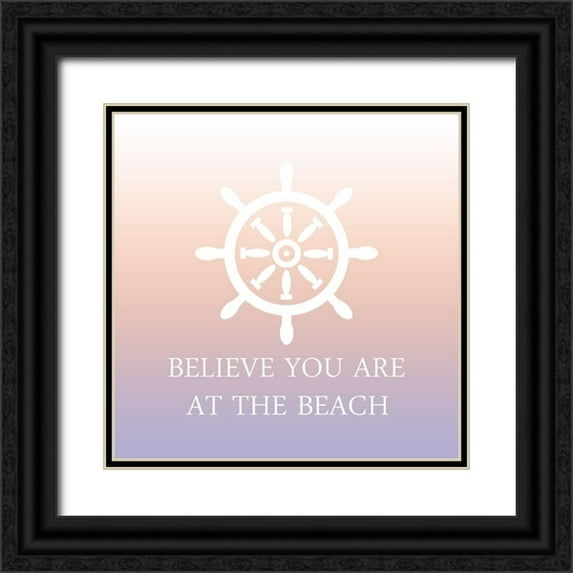 Phillip, Jamie 26x26 Black Ornate Wood Framed with Double Matting Museum Art Print Titled - At The Beach