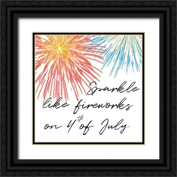 Phillip, Jamie 26x26 Black Ornate Wood Framed with Double Matting Museum Art Print Titled - Fireworks