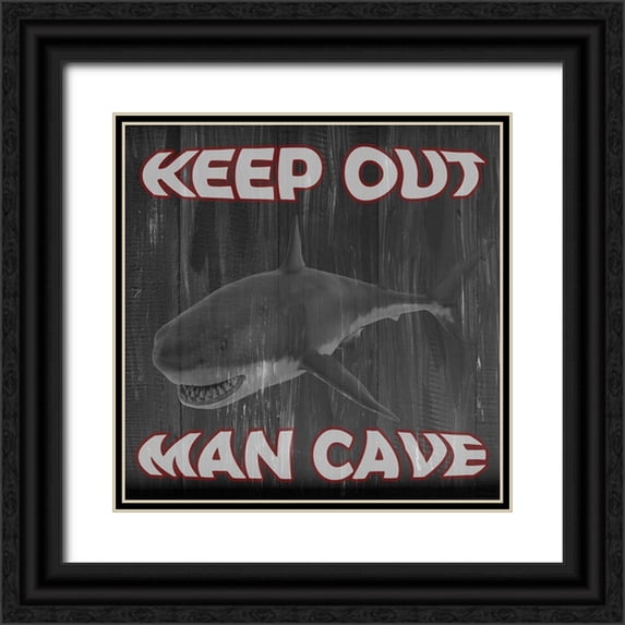 Phillip, Jamie 26x26 Black Ornate Wood Framed with Double Matting Museum Art Print Titled - Man Cave Keep Out