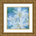 thumbnail image 1 of Phillip, Jamie 26x26 Gold Ornate Wood Framed with Double Matting Museum Art Print Titled - Aqua Bloom, 1 of 4