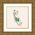 thumbnail image 1 of Phillip, Jamie 26x26 Gold Ornate Wood Framed with Double Matting Museum Art Print Titled - California Map, 1 of 4