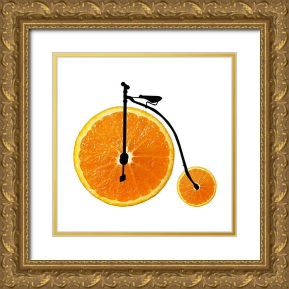 Phillip, Jamie 26x26 Gold Ornate Wood Framed with Double Matting Museum Art Print Titled - Orange Bike