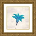 thumbnail image 1 of Phillip, Jamie 26x26 Gold Ornate Wood Framed with Double Matting Museum Art Print Titled - Simply Aqua Bloom 2, 1 of 4