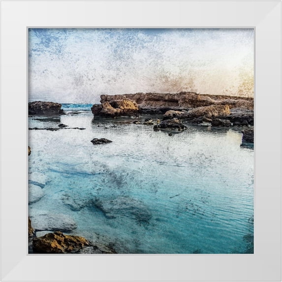 Phillip, Jamie 26x26 White Modern Wood Framed Museum Art Print Titled - Coastal Rock