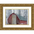 thumbnail image 1 of Phillip, Jamie 32x23 Gold Ornate Wood Framed with Double Matting Museum Art Print Titled - Red Barn, 1 of 4