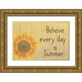 thumbnail image 1 of Phillip, Jamie 32x23 Gold Ornate Wood Framed with Double Matting Museum Art Print Titled - Sunflower, 1 of 4
