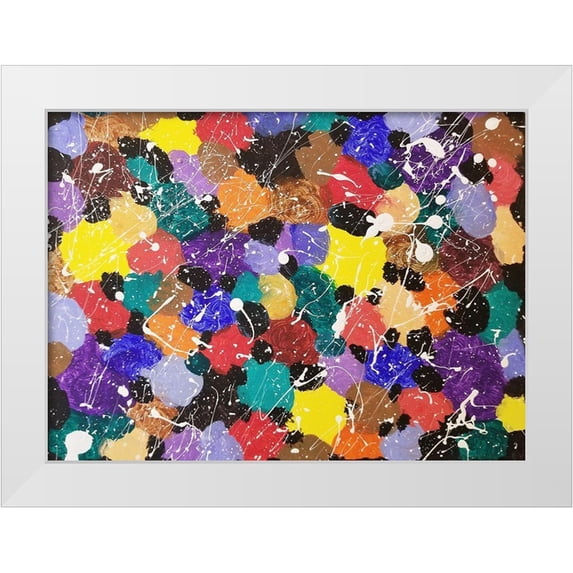 Phillip, Jamie 32x24 White Modern Wood Framed Museum Art Print Titled - Drip Drop Color Pop