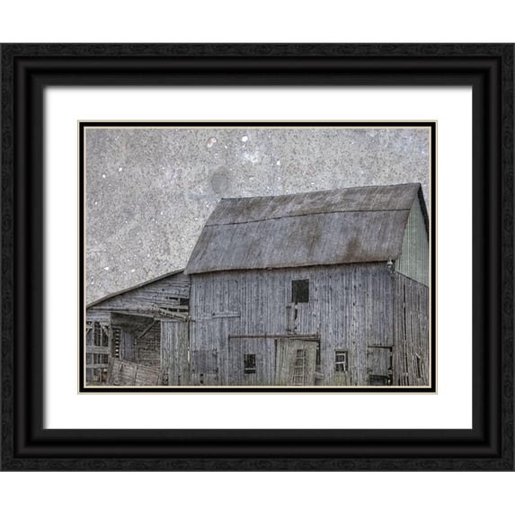 Phillip, Jamie 32x25 Black Ornate Wood Framed with Double Matting Museum Art Print Titled - Wooden Barn