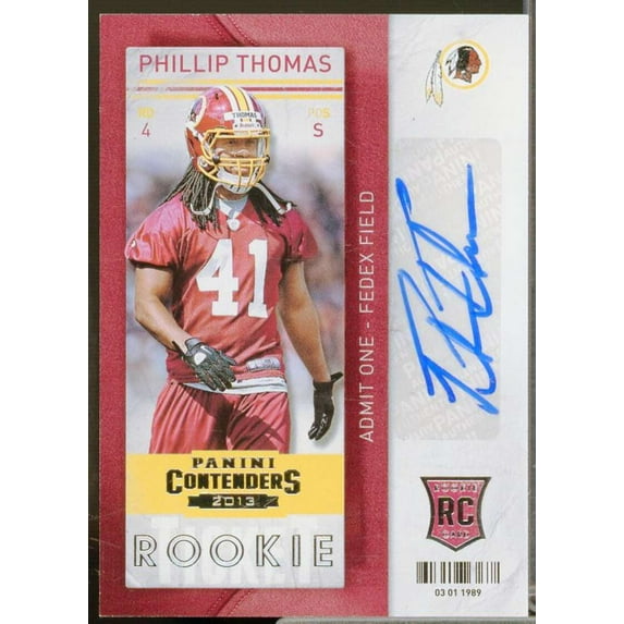 Phillip Thomas AU SP A Rookie Card 2013 Panini Contenders #173B