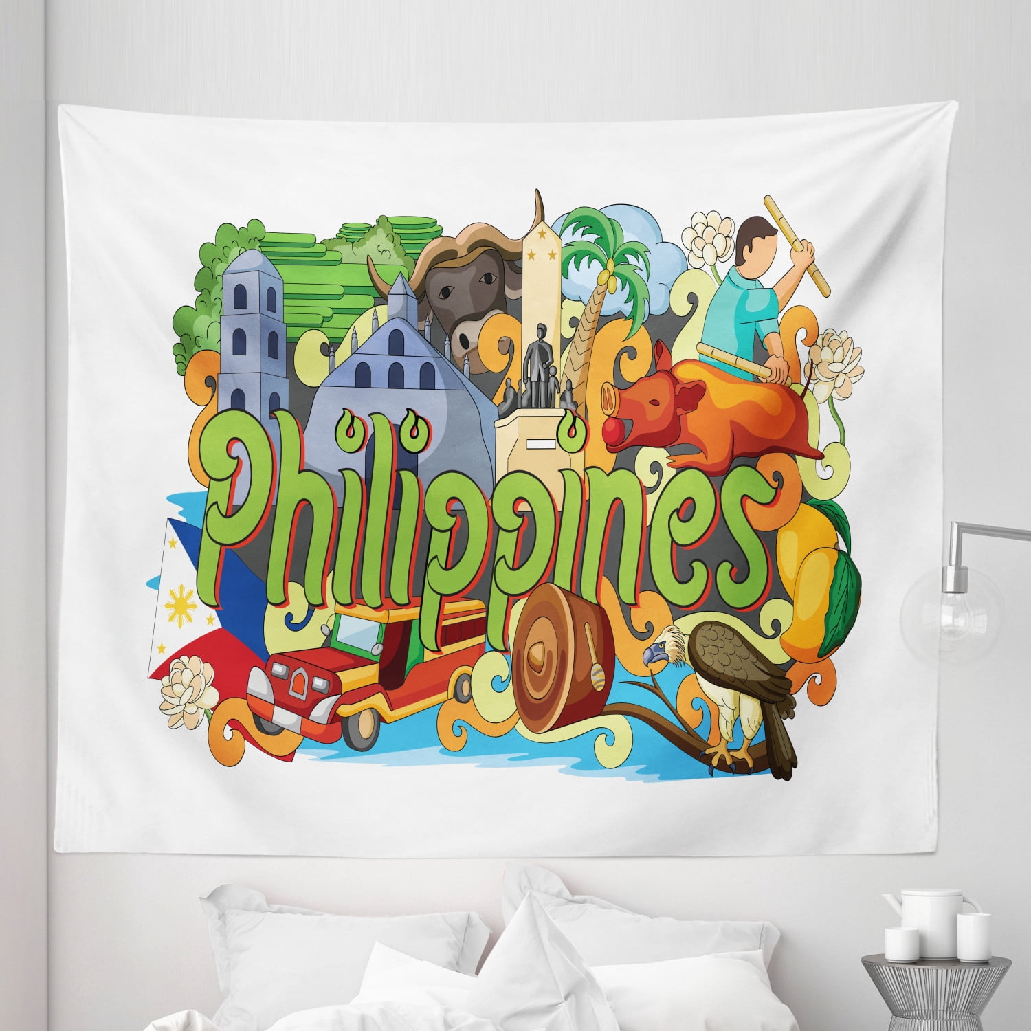 Curated visual reference: Phillipine Tapestry Colorful Illustration Of Doodle Showing Photo Inspiration