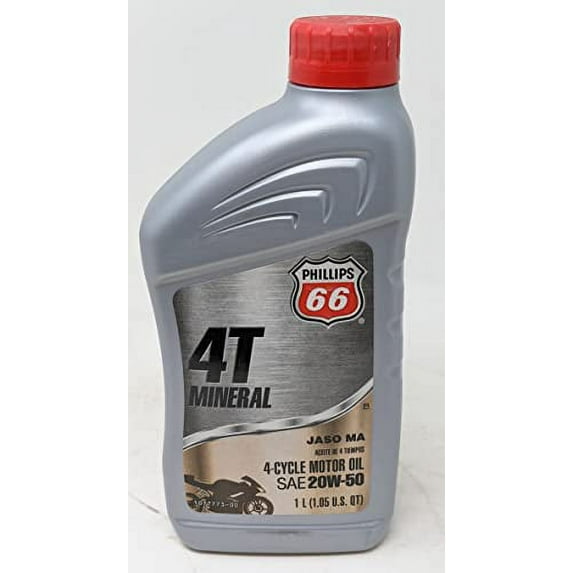 Phillips 66 4T SAE20W-50 4-Cycle Engine Oil Quart for ATV and Motorcycles