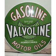 Valvoline Gasoline Porcelain Enamel Heavy Metal Sign 48 Inches Double Side