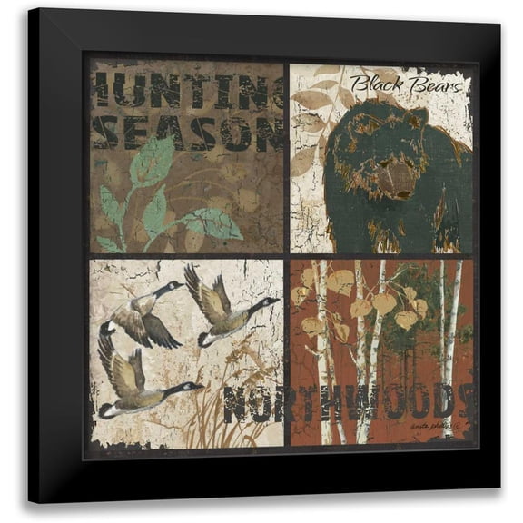 Phillips, Anita 12x12 Black Modern Framed Museum Art Print Titled - Northwoods