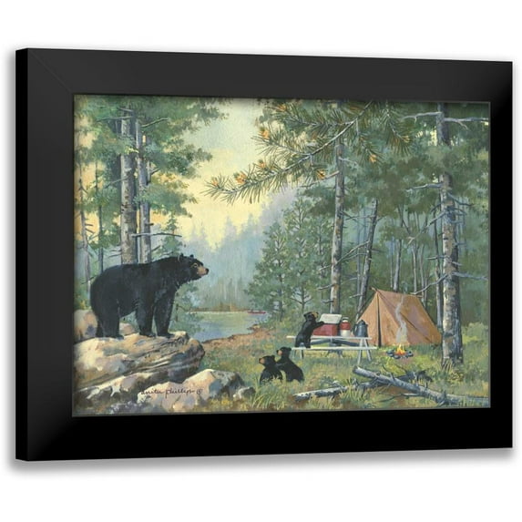 Phillips, Anita 18x15 Black Modern Framed Museum Art Print Titled - Bears Campsite