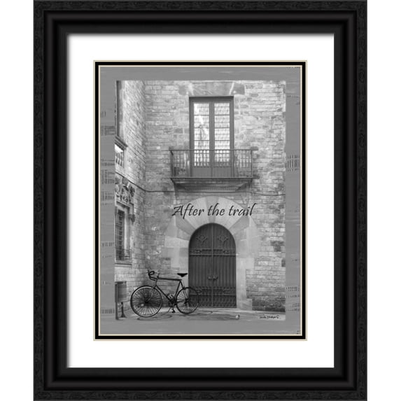 Phillips, Anita 25x32 Black Ornate Wood Framed with Double Matting Museum Art Print Titled - After the Trail BandW