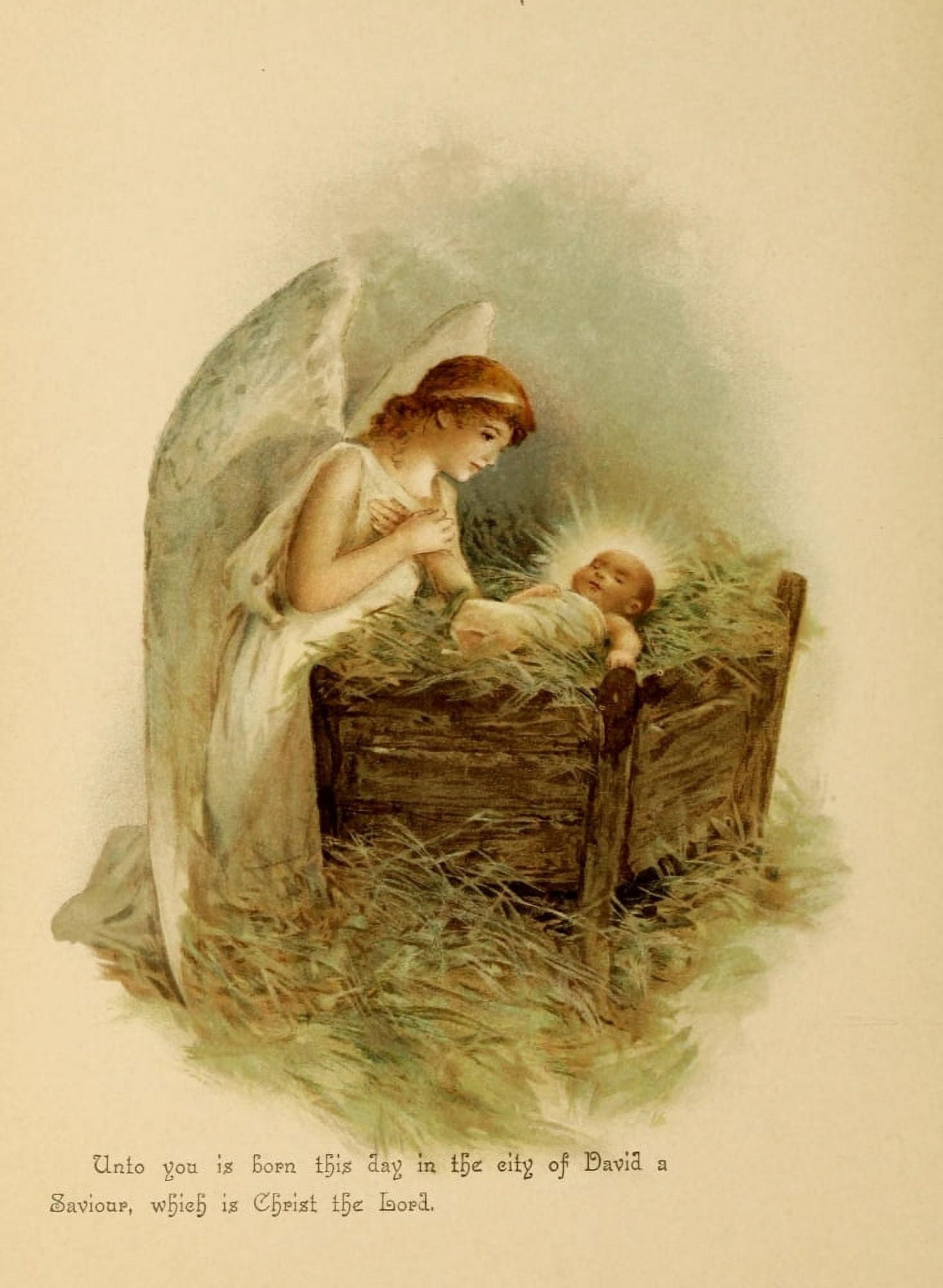 Phillips Brookss Poems 1890 Angel & Jesus Canvas Art - Unknown (18 x 24)