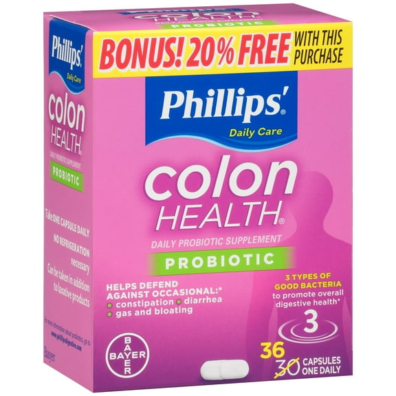 Phillips' Colon Health Daily Probiotic Supplement Capsules 36 ct Box