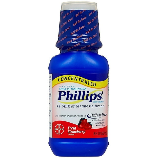 Phillips' Concentrated Milk of Magnesia Saline Laxative, Fresh Strawberry 8 oz